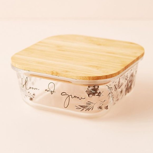 Anthropologie Other - Botanical glass storage container